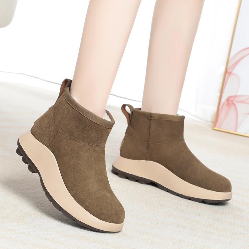 Fashion AIYUQI Snow Boots Women Sheepskin Fur Integration Thick Wool Warm Winter Boots Women Genuine Leather Anti-slip Women Booties
