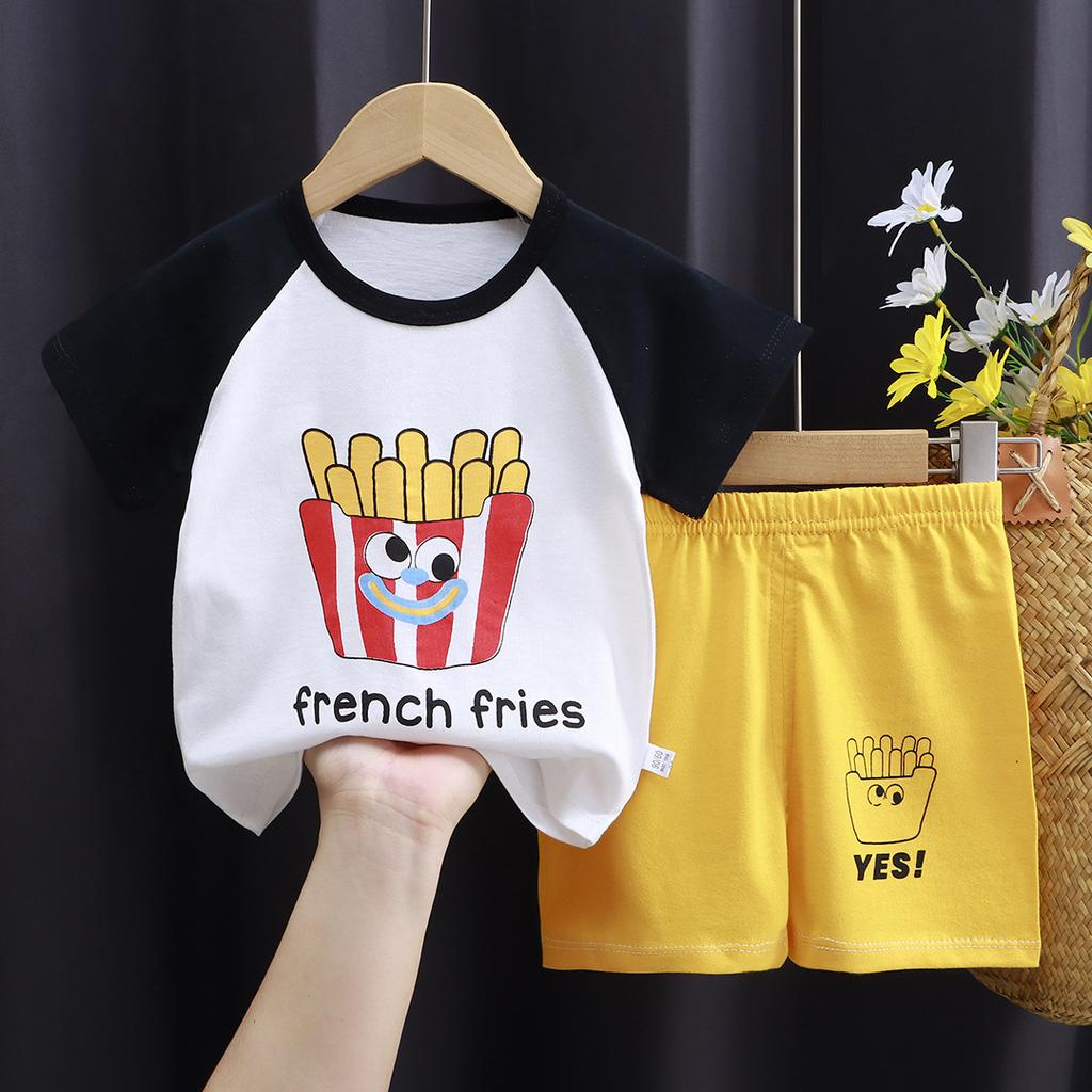 Children's Cotton T-shirt Set - Summer Boys' Casual Short-sleeved Shorts 2-piece Set