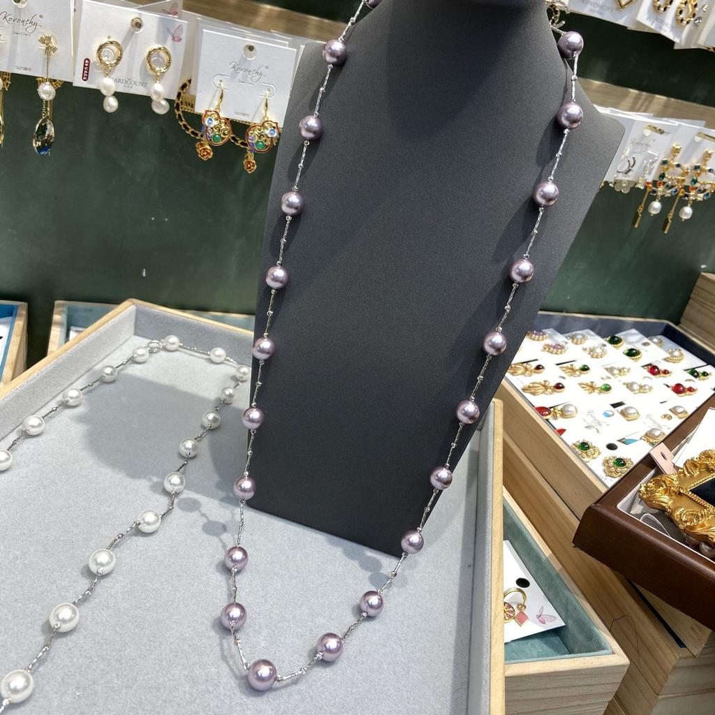 Silver Line Gypsy Necklace For Women, Wear More Versatile Round Autumn And Winter Sweater Chains Without Fading