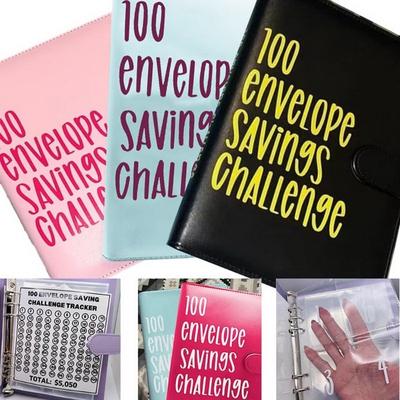 Easy and Fun Way To Save $5,050, Savings Challenges Budget Book Binder with Cash Envelopes, Budget Planner Book for Budgeting, Brown&Black