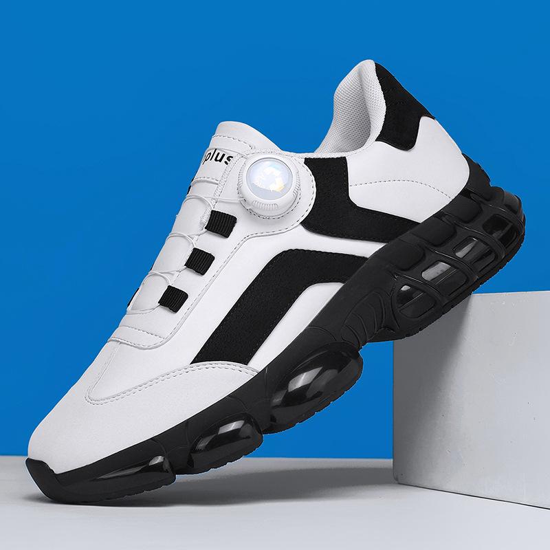 Neue drehbare Schnalle niedriger Schaft weiche Sohle Dämpfung bequeme Sportschuhe leichte Leder Freizeitschuhe