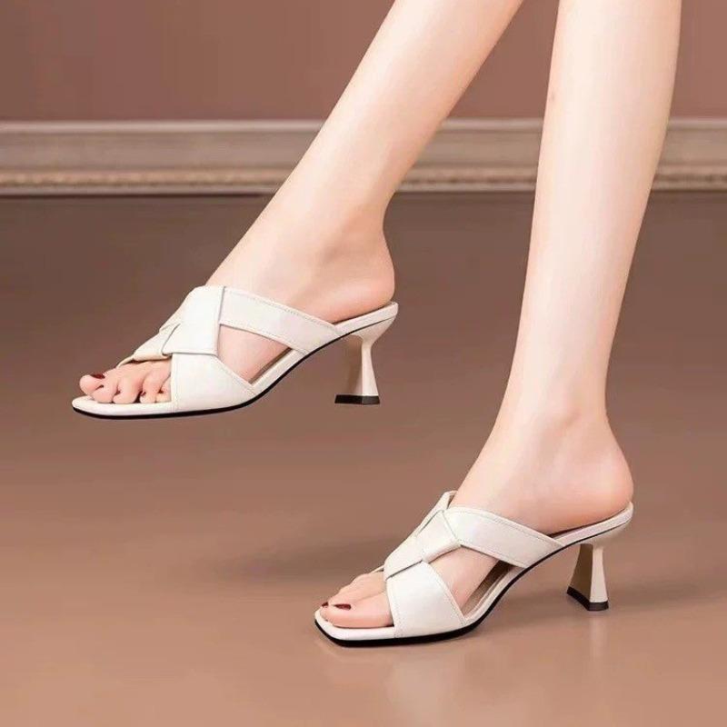 Mode Damenschuhe 2025 Hohe Qualität Offene Zehen Damen Hausschuhe Mode Outdoor Kleid Sommer Neu Bestseller Elegant Leichte Hohe Absätze