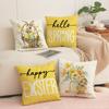 Nordic Style New Spring Pillow Letter Print Linen Square Pillow Case Living Room Decoration Rabbit Pillow