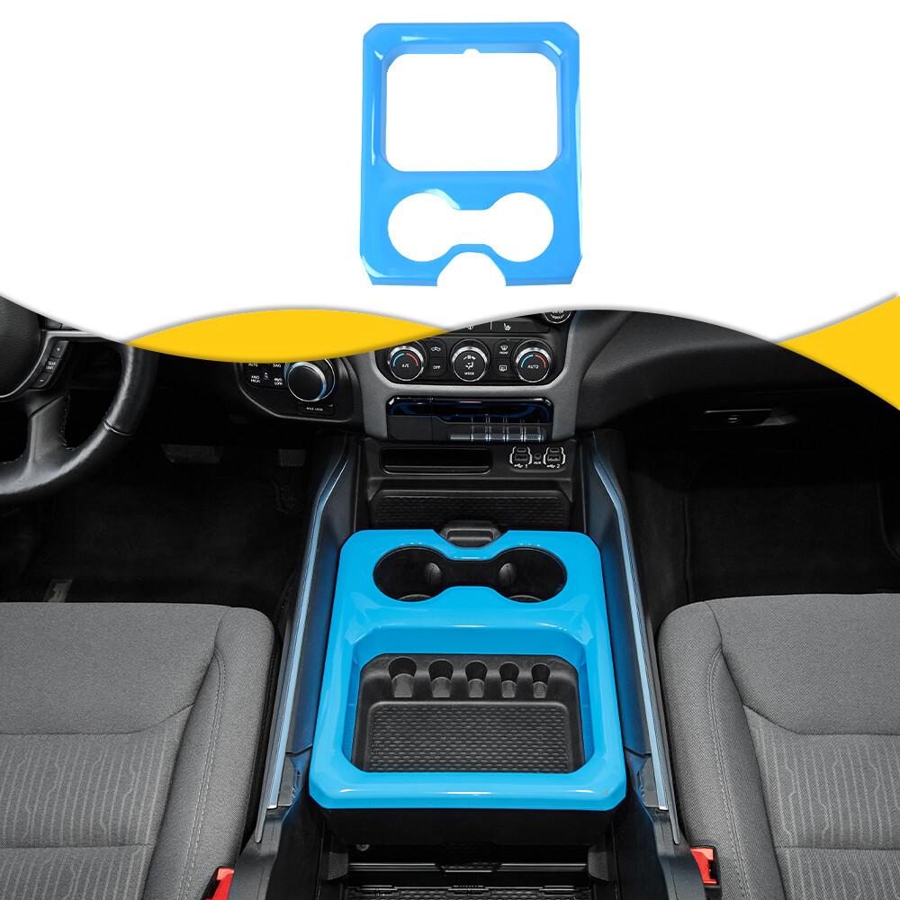 Central Water Cup Holder Panel Cover Trim for Dodge Ram 1500 2018+ Light Blue
