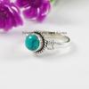 Runder Türkisring, Handgefertigter Ring aus 925er Sterlingsilber, Natürlicher Türkis Design Ring, Geburtssteinring, Verlobungsring, Boho Ring