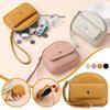 Solid Color Zipper Wallet Mini Fashi Headphe Bag PU Leather Coin Purse Travel Small Item Bag Key Bag Girl's Gift