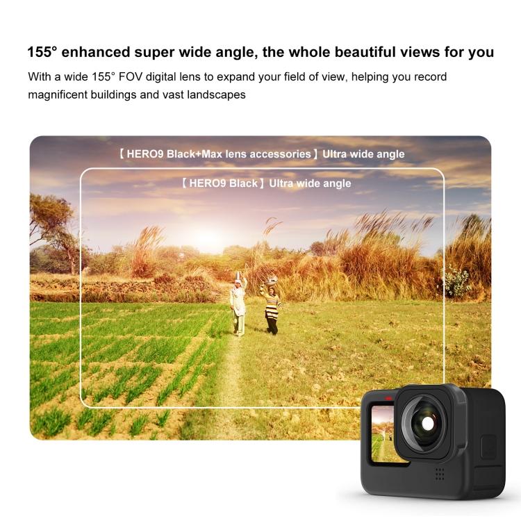 

PULUZ Max Lens Mod Wide Angle Lens for GoPro Hero13 Black / Hero12 Black / Hero11 Black / HERO10 Black / HERO9 Black чорний