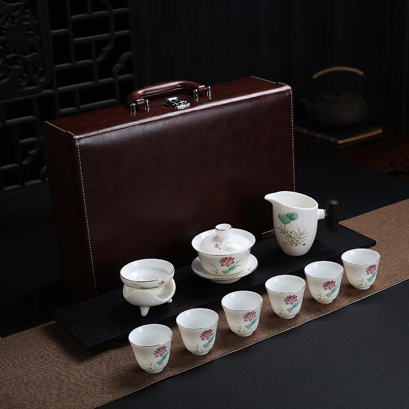 Chaxun Mutton Fat Jade Porcelain Tea Set