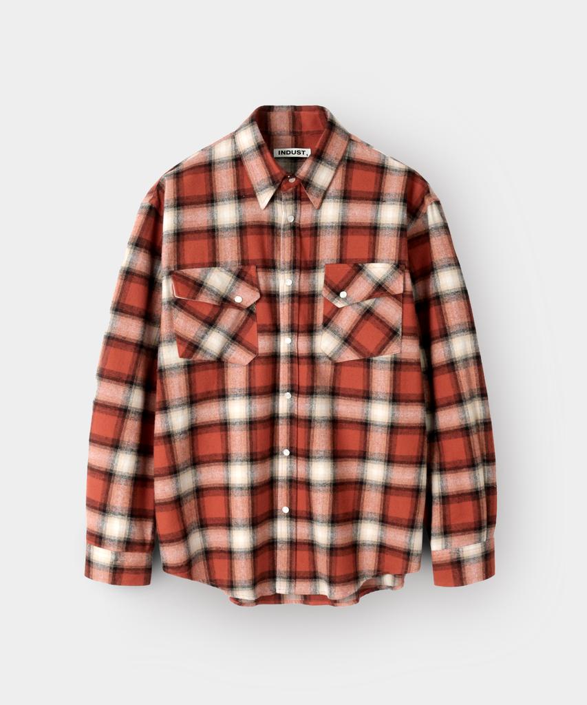 INDUST Big Check Ombre Snap Shirt_Purple