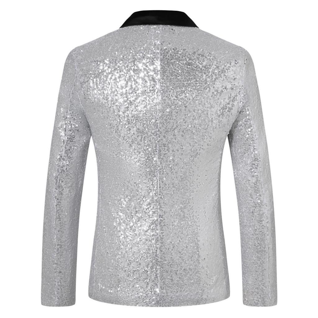 Men's Autumn/Winter Disco Shiny Sequined Jacket Business Suit ZT-X61
