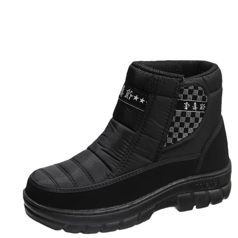 New men's waterproof and non-slip outdoor snow boots men's thick-soled velvet warm snow cotton shoes men's casual cotton shoes