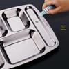 304 Stainless Steel Compartment Meal Tray for Kindergarten Students, Adults, and Canteens