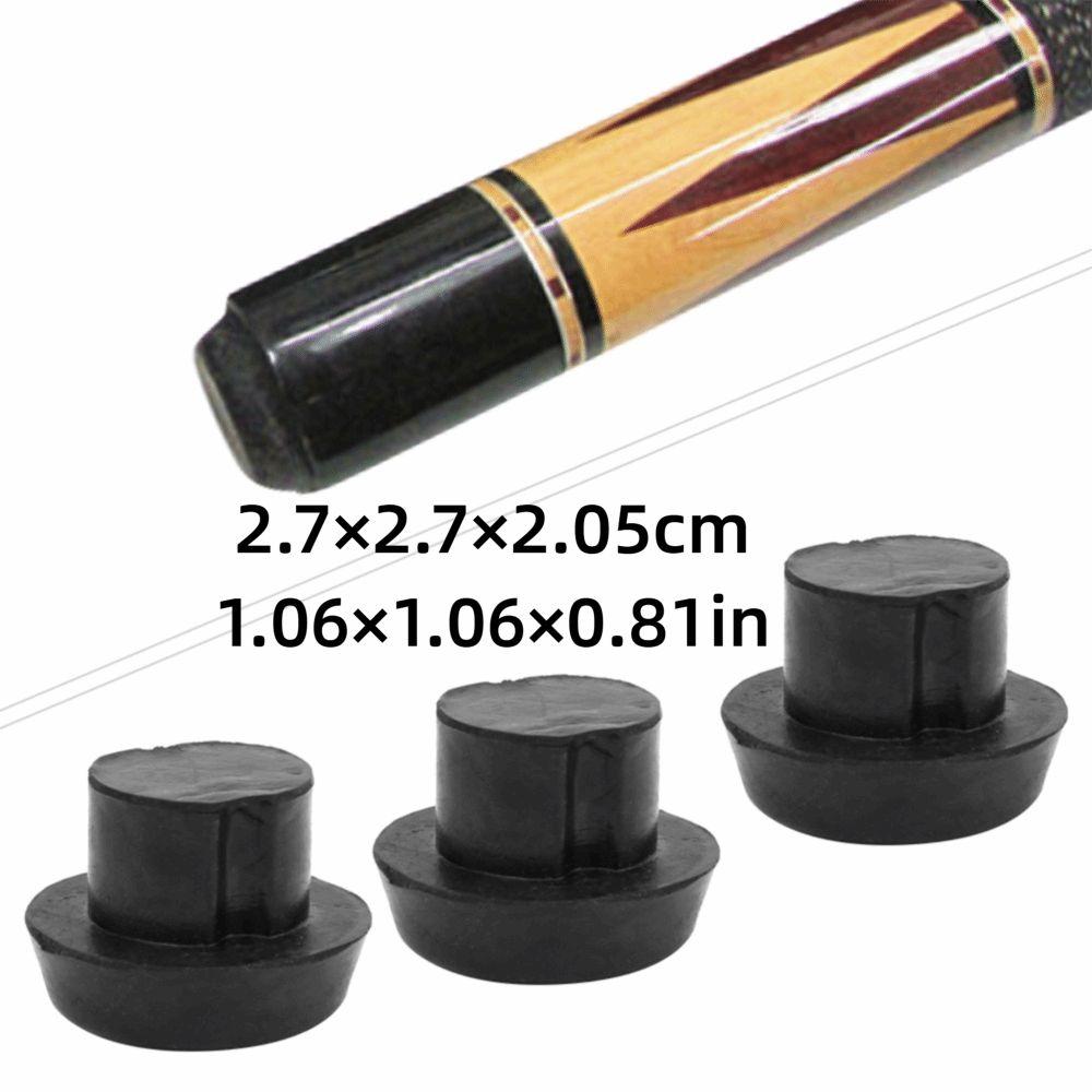 20pcs Protective Billiard Cue Rubber Plug Black Billiard Tail Cover  Billiards Game