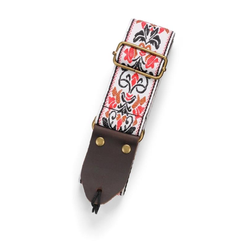

Adjustable Guitar Strap Embroidery Guitar Shoulder Strap Vintage Flower Guitar Strap Belt Musical Instrument Accessories