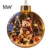 Shatterproof Plastic Spheres Glowing Christmas Story Ornament, Mini Holiday Scene In Ball, Light Up Decorative Ornaments for Home Clear Ball Xmas Tree