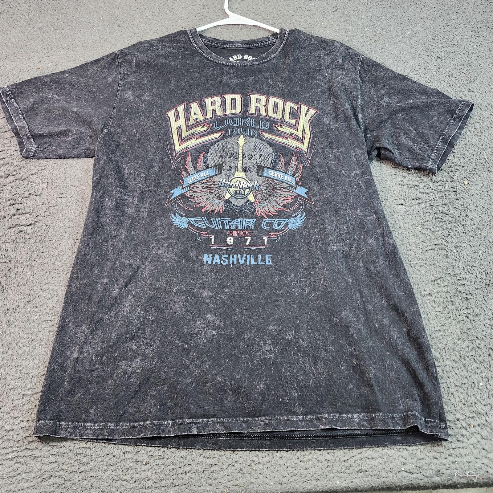 Hard Rock Cafe Shirt Mens XL Black World Tour Guitar Co Nashville Graphic Tee Unisex T-Shirt XXL