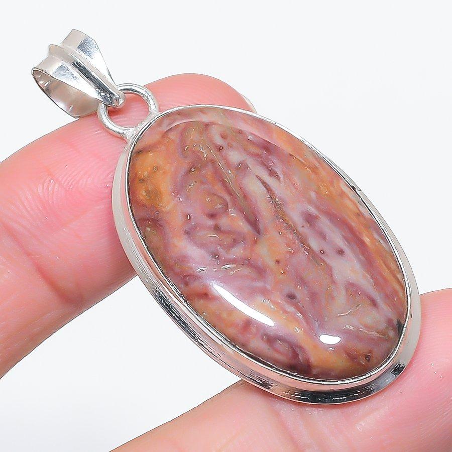 Natural Dolomite Gemstone 925 Sterling Silver Jewelry Pendant 2.09" u1c08