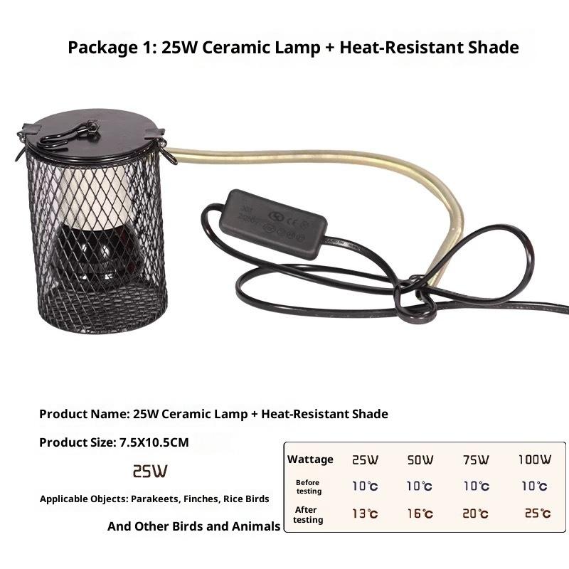 Parrot Heat Preservation Lamp Non-Gloss Ceramic Eco-friendly Round Anti-Scald Anti-Bite Heating for Birds