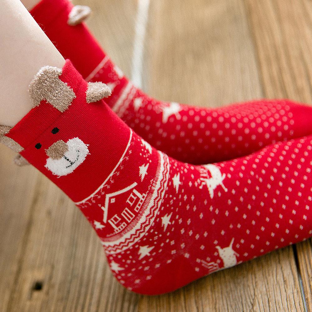 Christmas Women Cotton Socks Multi-Color Women's Winter Socks