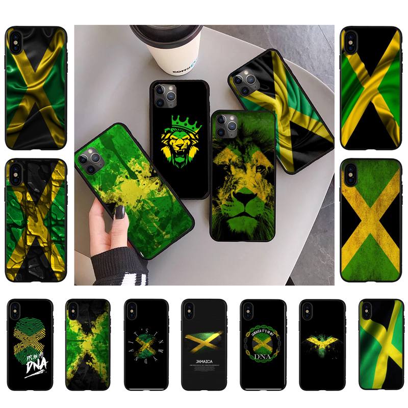 FHNBLJ Retro Jamaica National Flag Phone Case for iPhone 11 12 13 mini pro XS MAX 8 7 6 6S Plus X 5S SE 2020 XR case