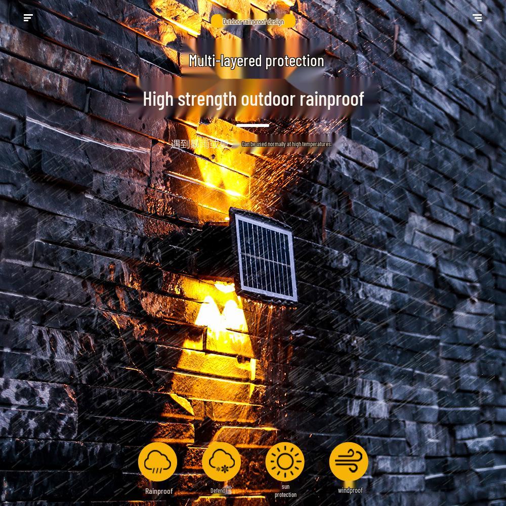 Solar Double Head Wall Light: Waterproof Outdoor Spotlight for Villas and Courtyards