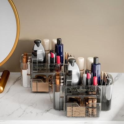 Transparent Plastic Organizers for Room, Makeup Brush Holder, Dressing Table, Cleaning Lipstick Organizer Box Storage VanityHome