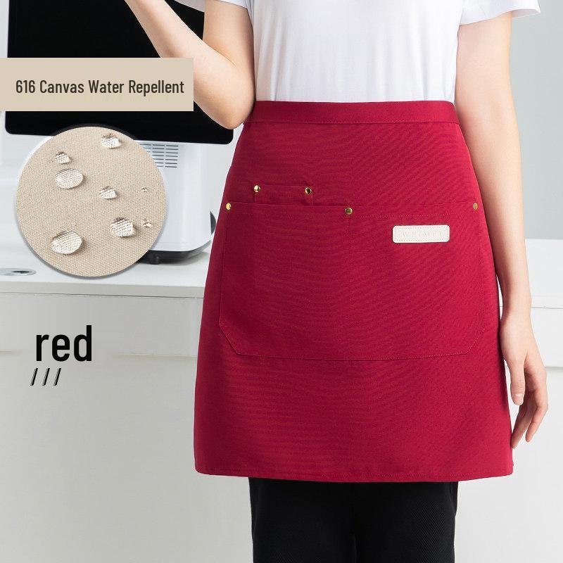 Waterproof Canvas Half-Body Apron for Catering, Restaurant, and Cafe Chefs