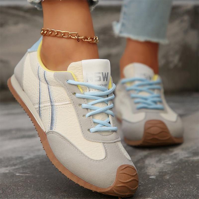 Fashion Fashion Mix Color Sneakers for Women 2025 Letter Print Lace Up Sports Shoes Woman All Match Non Slip Lightweight Shoes Ladies