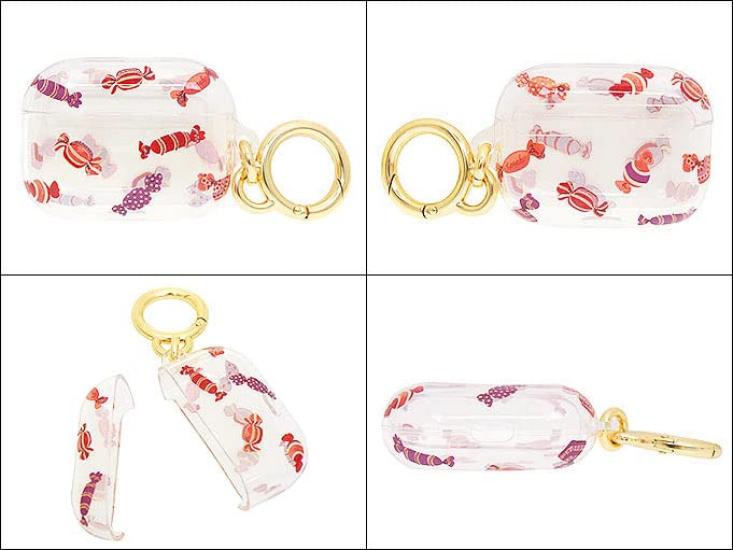 Capa para AirPods Pro Coach, Chaveiro de Plástico com Estampa Multi Candy Transparente, Feminino, FC8085, Item de Outlet, Nome da Marca, Usado