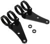 POSH 030048-06 Motorcycle Supplies Machine Long Headlight Stay, 2 Circle Clamp Type, Fork Diameter 1.6 Inches (41 Mm), Black