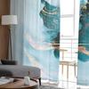 Youth Bedroom Sheer Curtains Abstract Blue Marble Texture Kitchen Study Curtains Living Room Holiday Decor Tulle Curtains