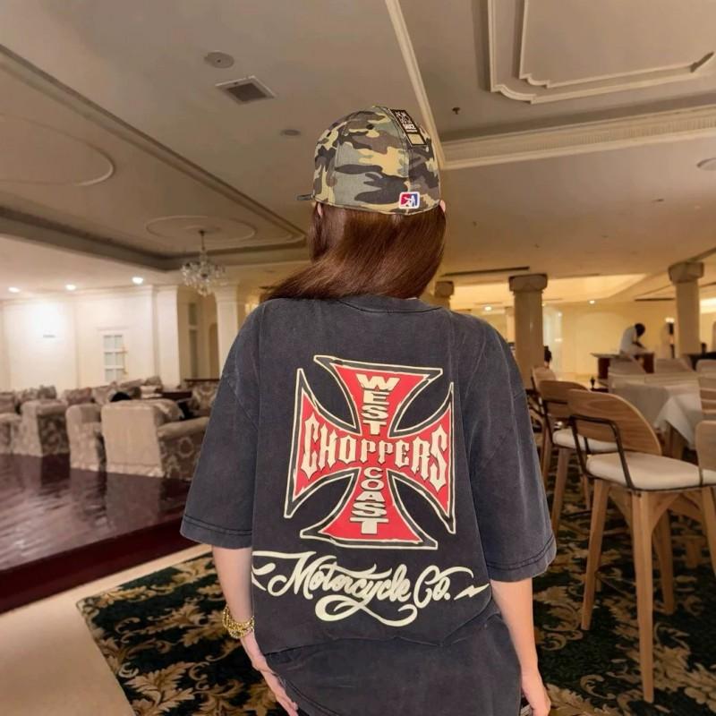 Vintage Distressed Grafik-T-Shirt Herren Lockerer Schnitt Baumwolle Kurzarm T-Shirt Streetwear Lässig