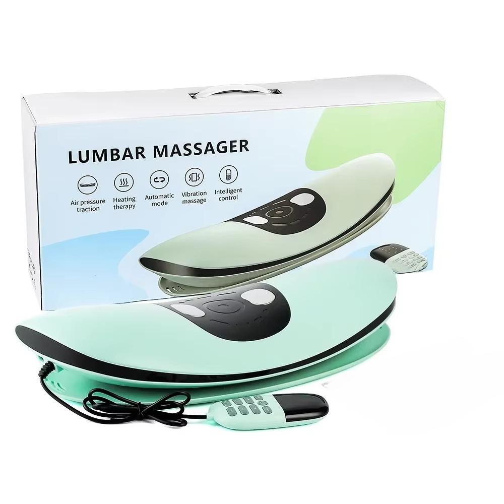 Curved Lumbar Spine Massager Intelligent Adjustable Back Vibration Electric Waist Massager Hot Compress Spine Health Care Gift
