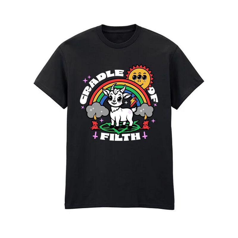 Retro Cradle of Filth Band's Extreme Gothic Black Metal Rock Dark American Short-sleeved T-shirt