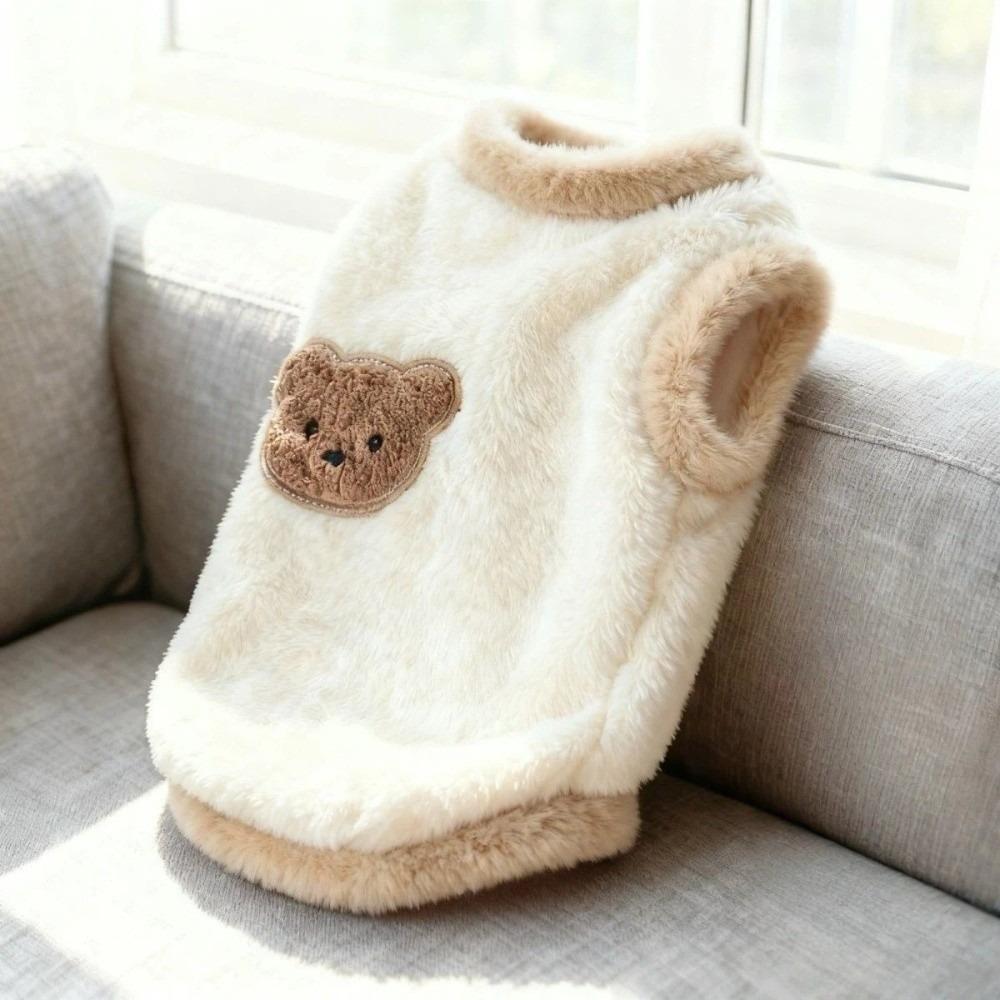 Teddy Style Dog Sweater Soft Plush Cat Hoodies New Puppy Winter Vest  Cold Weather
