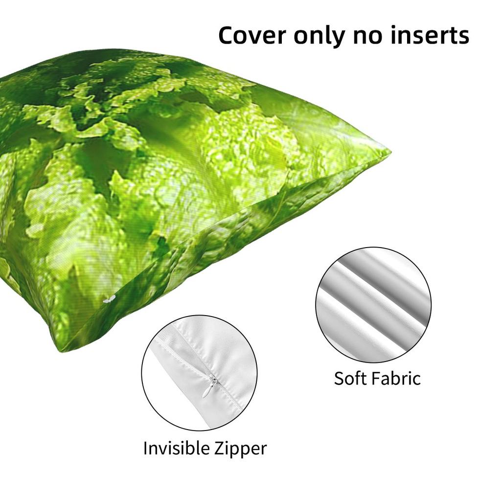 Lettuce Closeup Square Pillowcase Cushion Cover Pillow Case Throw Pillow Cover for Home Bedroom Car