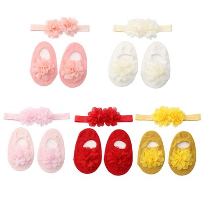 Baby Socks and Hairband Cute Flower Princess Socks 0-2 Years Girls' Socks