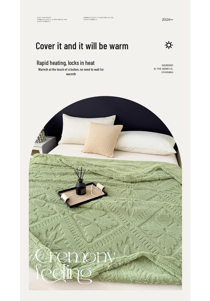 Double-Sided Velvet Cloud Mink Flannel Jacquard Blanket - Multifunctional Throw Gift.