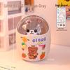 Mini Cute Bear Desktop Trash Can for Office and Student Desk