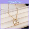 Korean Style Gold Zircon Alphabet Chain Necklace For Daily Fashion Accessory