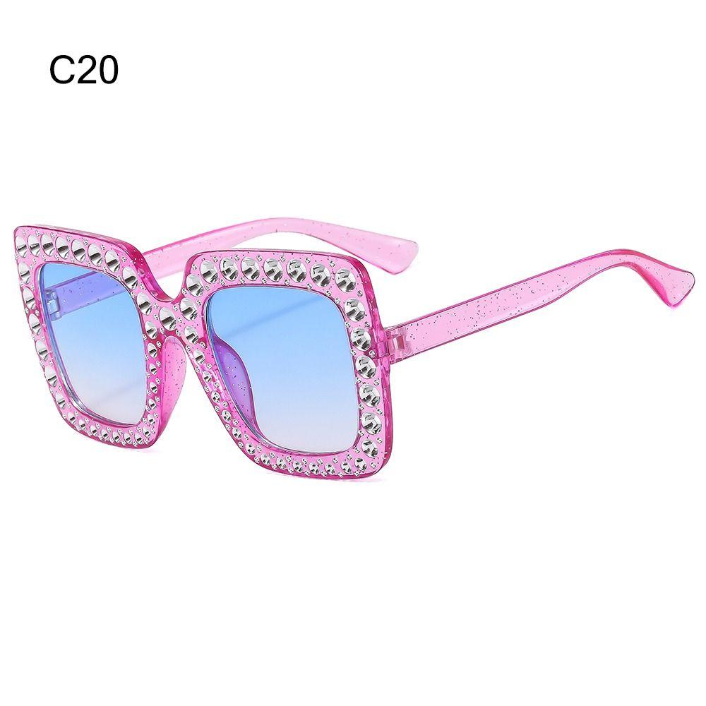 Crystal Oversized Sunglasses for Women Rhinestone Square Diamond Sun Glasses Retro Big Frame Sparkling Eyewear  New