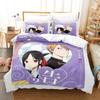Kaguya Sama Love Is War Bettwäsche-Set 3-teilig Kaguya und Miyuki Herzform Roter Hintergrund Anime-Print Bettbezug Alle Größen
