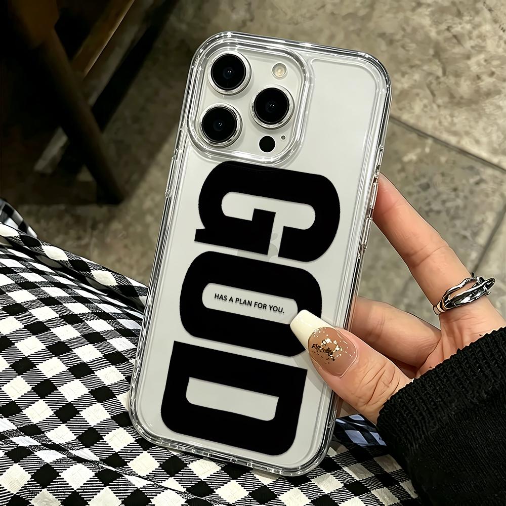 For Iphone 11 Pro Max Case God Letter Protective Cover For Iphone 15 14 17 Plus 13 Air 12 16 Cover Funda