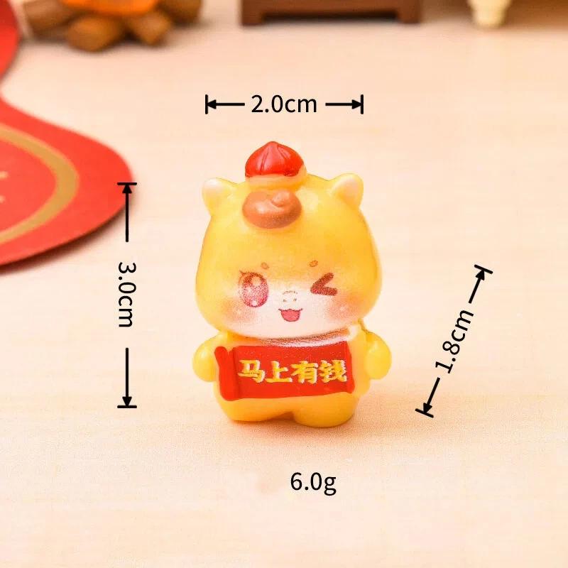 1/5Pcs Miniatures Cartoon Lucky Horse Micro Landscape Ornaments 2026 New Year Figurines Home Desk Decoration Gift