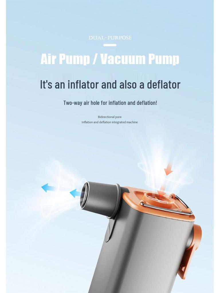 Electric Multi-functional Air Pump: Inflatable & Vacuum with Camping Light for Beds, Compression Bags & Swim Rings.