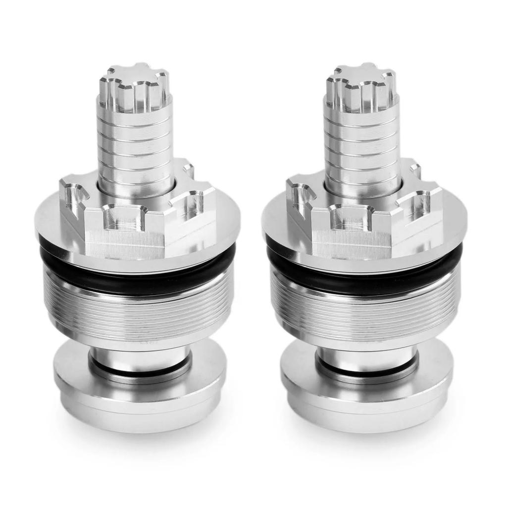 2Pcs 41mm Motorcycle CNC Aluminum Front Shock Absorber Screw Fork Cover Cap Preload Adjuster Bolts for Yamaha YZF R3 R25 2013-16
