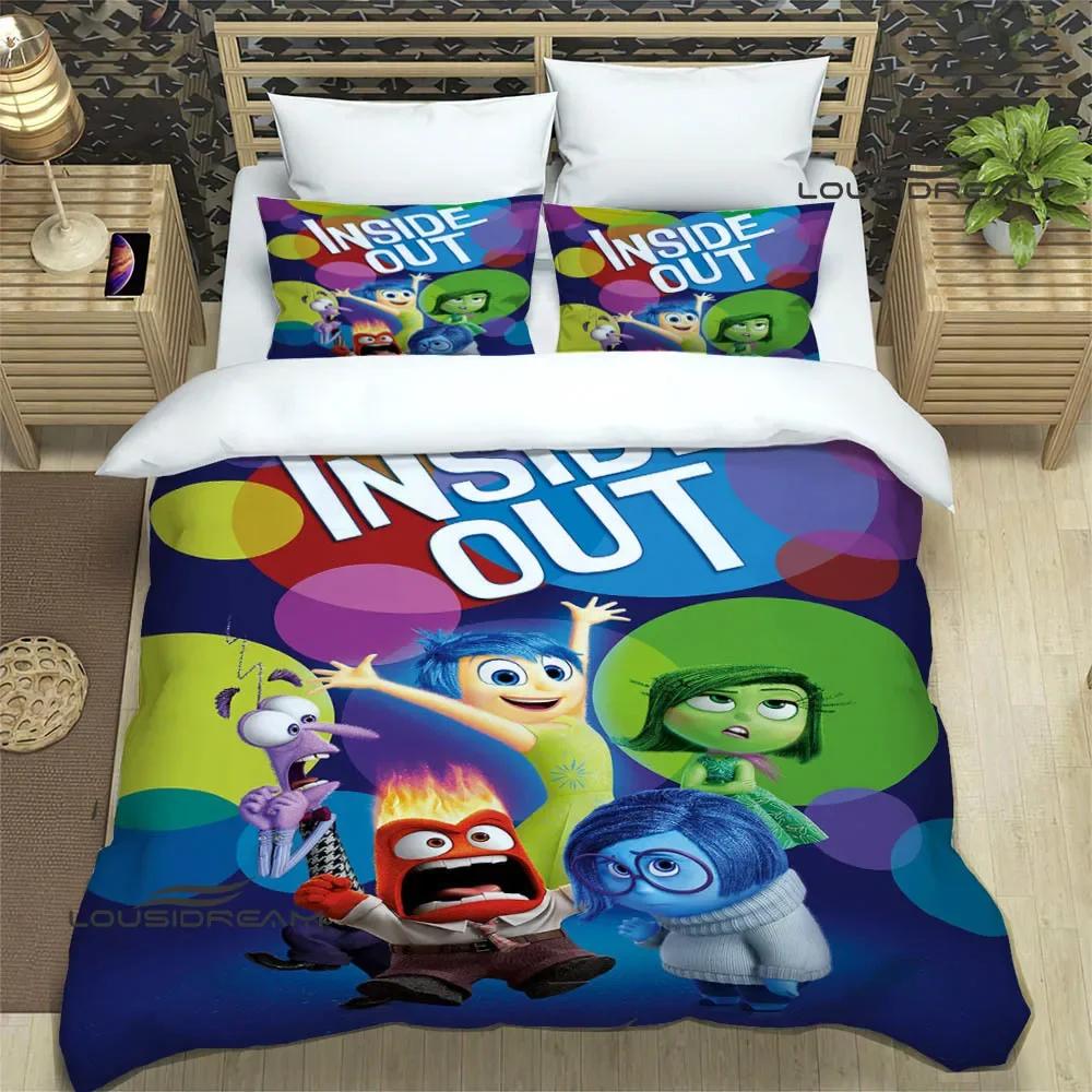 Cartoon Print Inside Out Bedding Sets Pillowcase Children Duvet Cover Bed Comforter Set Bedding Set Luxury Birthday Gift