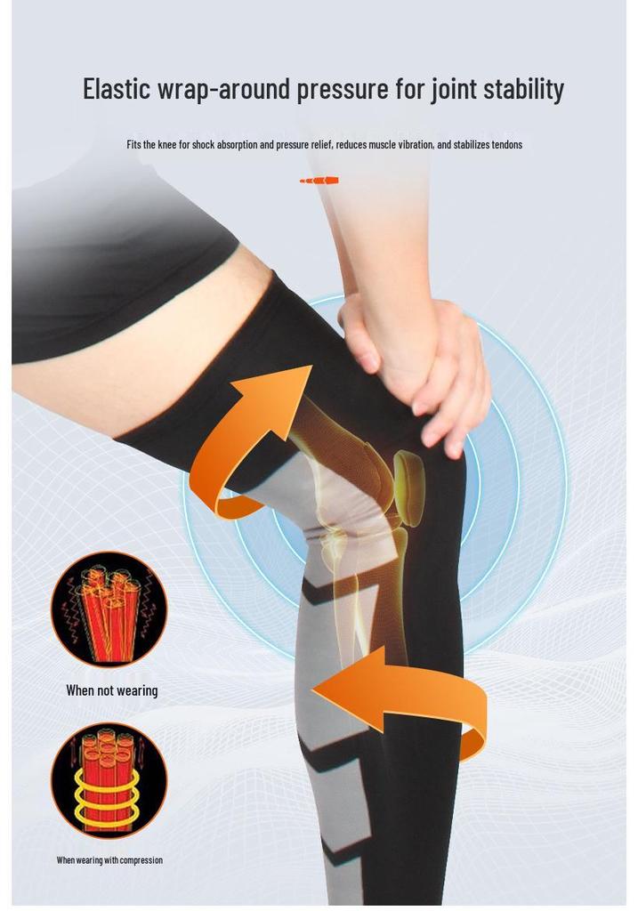Long Tube Compression Knee Pads for Basketball, Badminton, Running, Cycling, and Marathon