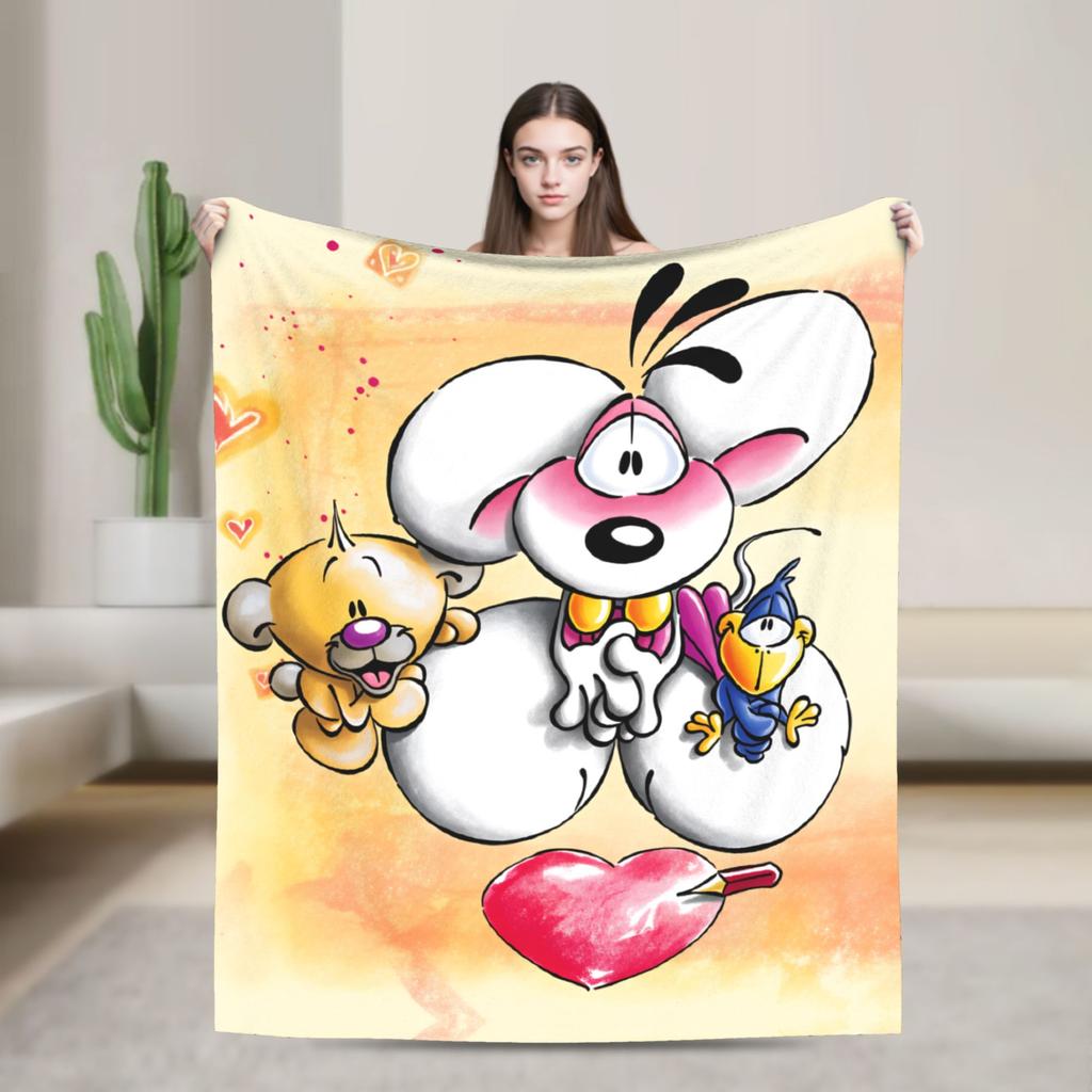 Christmas Diddl Super Soft Blankets  Travel Plush Throw Blanket Funny Living Room Flannel Bedspread Sofa Bed Cover