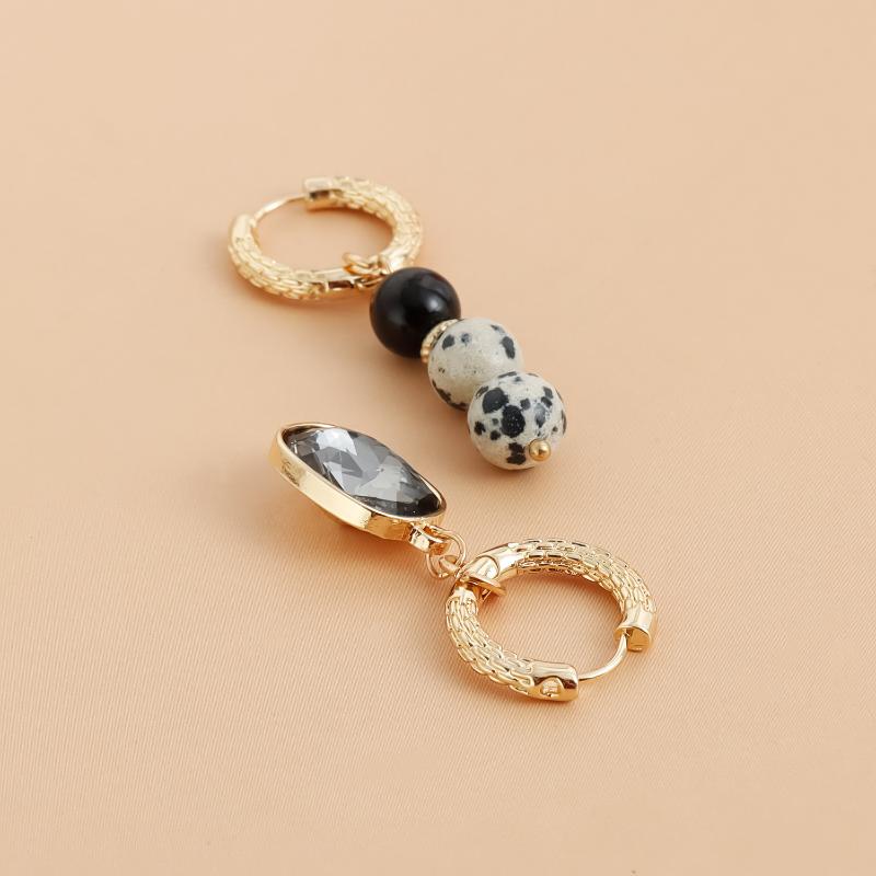 1/2 Set Vintage Black Stone Bead Double Layer Necklace Durable Fashion Jewelry for Women Outdoor Activity Wear